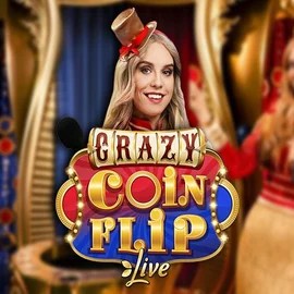 Crazy Coin Flip online game logo by Evolution on spindogscasinos.com