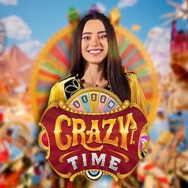 Crazy Time slot icon by Evolution, available at SpinDog Casino