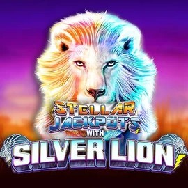 Official Jackpots logo: Stellar Jackpots with Silver Lion by Lightning Box Game at SpinDog Casino